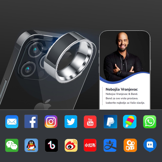 Digitalni profil koji se otvara na telefonu nakon prislanjanja NFC kartice